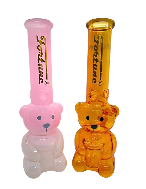 12" Fortune Teddy Bear Glass Water Pipes