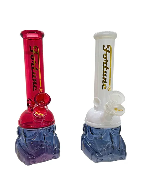 10"  Fortune Novelty Helmet Glass Water Pipe