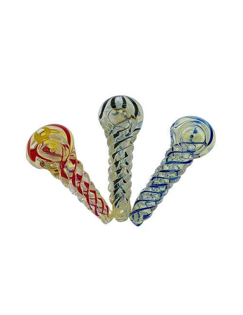 3.5" Insideout Twist Glass Pipes | Clear