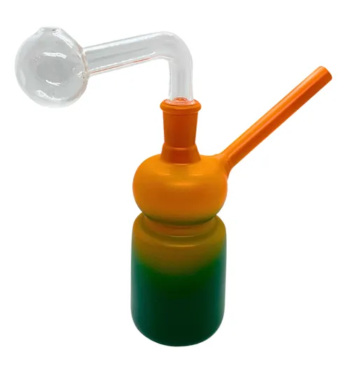 6" Color Bubble Oil Burner Water Pipe | Orange Ombre