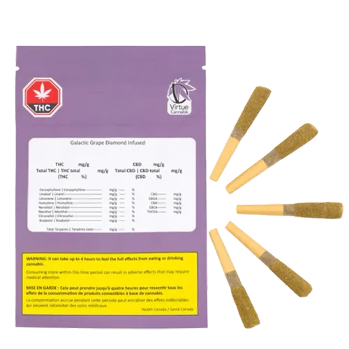 VIRTUE CANNABIS Galactic Grape Diamond Infused PR 5x0.5g VIRTUE CANNABIS Galactic Grape Diamond Infused PR 5x0.5g
