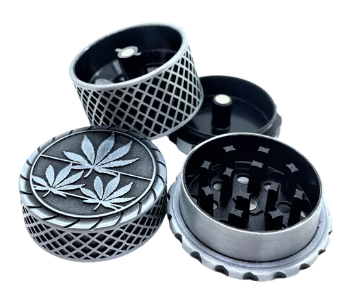 Small 3-Leaf 4 Parts Grinder - Small 3-Leaf 4 Parts Grinder | Silver