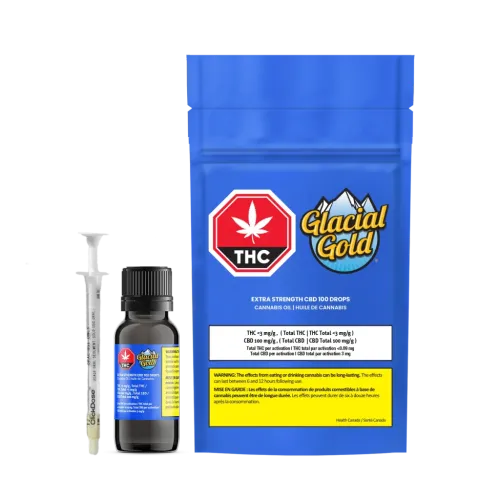 GLACIAL GOLD Extra Strength CBD 100 Drops 30 ml