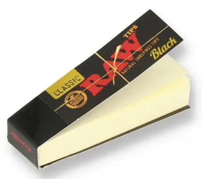 Raw Black Filter Tips - 50 Tips Per Pack