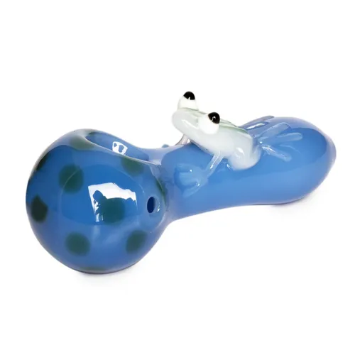 Red Eye Glass 4" Frogger Hand Pipe - Periwinkle