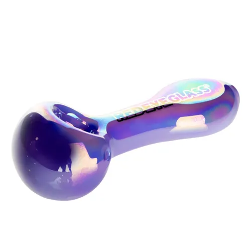 Red Eye Glass 4.5" Opaline Spoon Hand Pipe - Purple Slyme