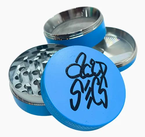 Acid Secs 4 Parts Glow-in-the-Dark Metal Herb Grinder - Acid Secs 4 Parts Glow-in-the-Dark Metal Herb Grinder - Blue