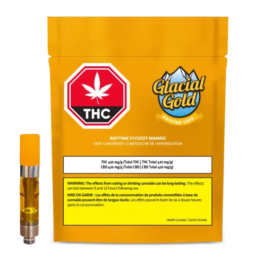 GLACIAL GOLD Anytime 1:1 Fuzzy Mango Vape 1g 