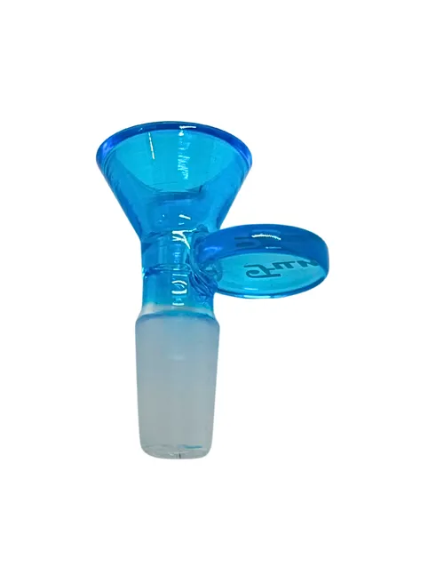 Glass Flat Handle Male Bowl | All Light Blue