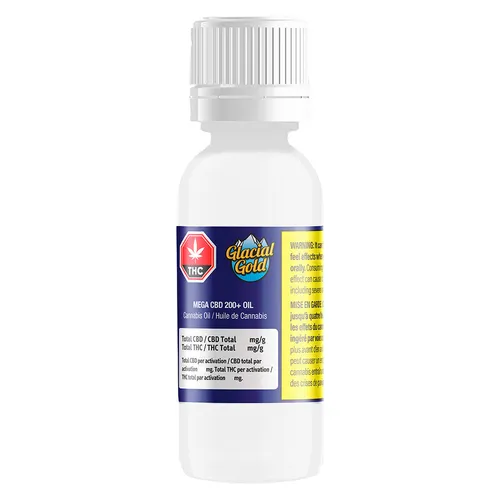 Glacial Gold - Mega CBD 200+ Oil - Hybrid - 40ml Glacial Gold - Mega CBD 200+ Oil - Hybrid - 40ml