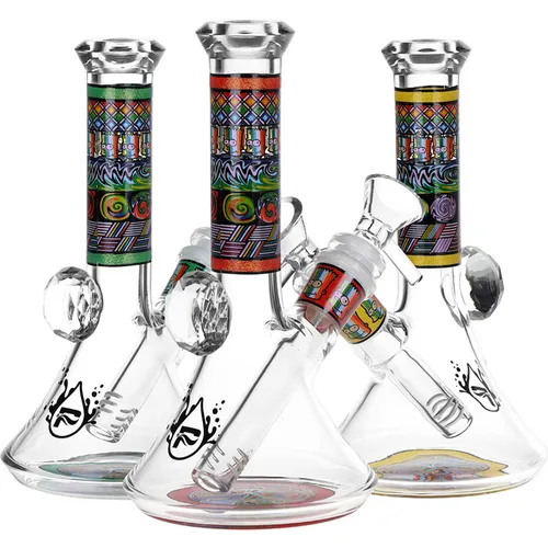 Pulsar Mosaic Bart Wag Glass Water Pipe - 6.75" / 14mm F / Colors Vary