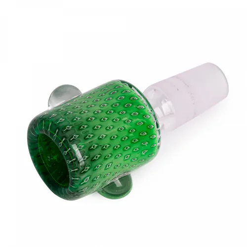 Red Eye Glass 14mm Bubble Trap Barrel Bowl Piece - Green