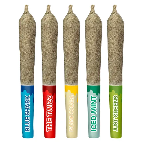 Sticky Greens - Five Of Diamonds - Liquid Diamond Double Infused Pre-Roll - Hybrid - 5x0.5g Sticky Greens - Five Of Diamonds - Liquid Diamond Double Infused Pre-Roll - Hybrid - 5x0.5g