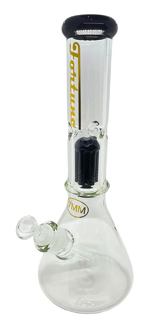 12" Fortune Perc Glass Bong - 12" Fortune Perc Glass Bong | Black