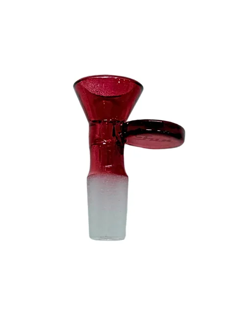 Glass Flat Handle Male Bowl | All Red