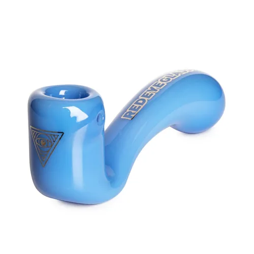 Red Eye Glass 5" Sherlock Hand Pipe - Periwinkle
