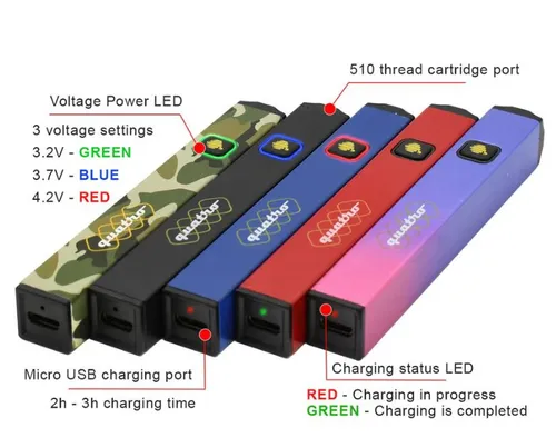 Honeystick Quatro 510 Vape Battery - Assorted Colors