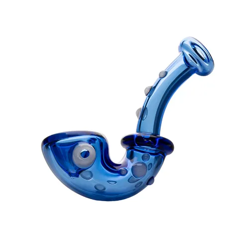 Sapphire Blue Knobby Sherlock Pipe - 4"