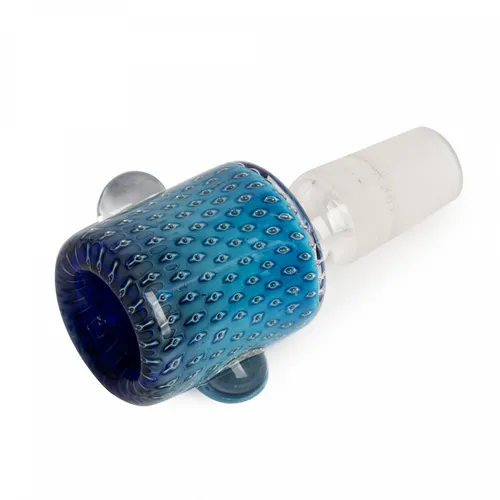 Red Eye Glass 14mm Bubble Trap Barrel Bowl Piece - Blue