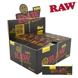 Raw Black Filter Tips - 50 Tips Per Pack