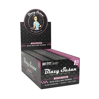 Blazy Susan Black - 1+1/4 Ultra Thin Rolling Papers