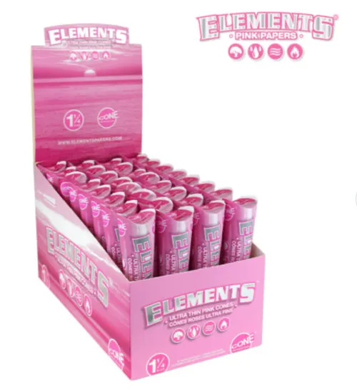 Elements - Pre Rolled Cones PINK 1.25" 6 Pack Elements - Pre Rolled Cones PINK 1.25" 6 Pack