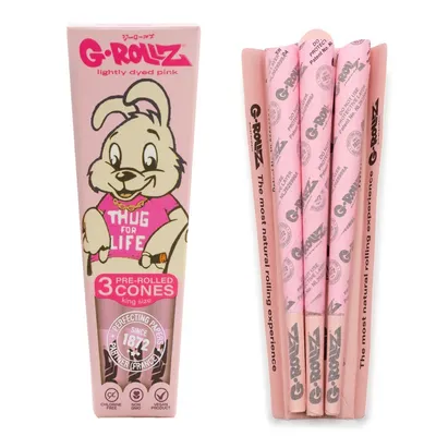 G-Rollz - Banksy Graffiti Thug For Life Pink 1 1/4 Pre-Rolled Cones