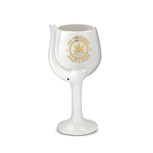 Ceramic Roast and Toast Wine Glass Pipe