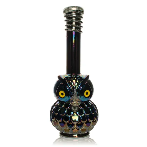 Retro Glass 12" Platinum Metallic Owl