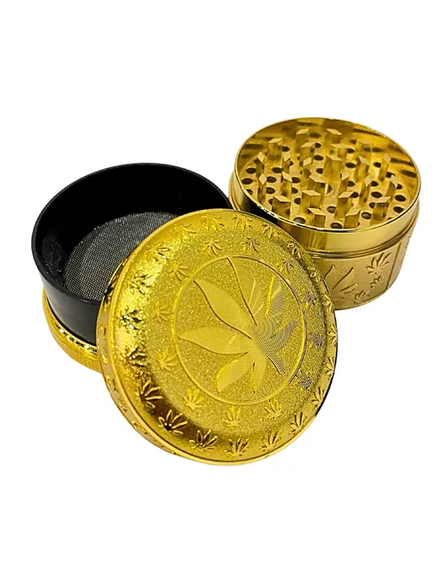 Leaf Engraving 4 Parts Grinder - Leaf Engraving 4 Parts Grinder | Gold