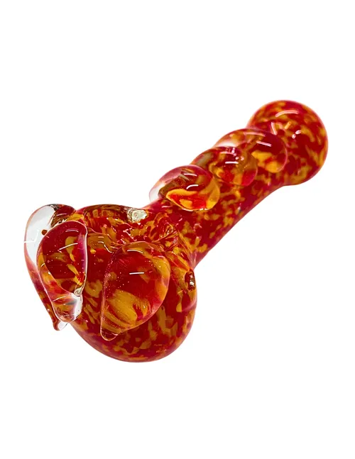 5" Heavy Glass Pipe | Red & Orange