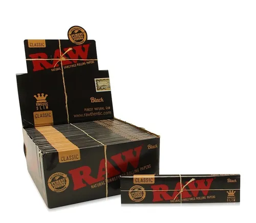 Raw Black - Natural Unrefined King Size Rolling Papers