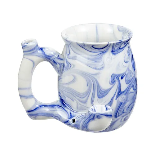 Roast & Toast Ceramic Mug Pipe - Marble Blue