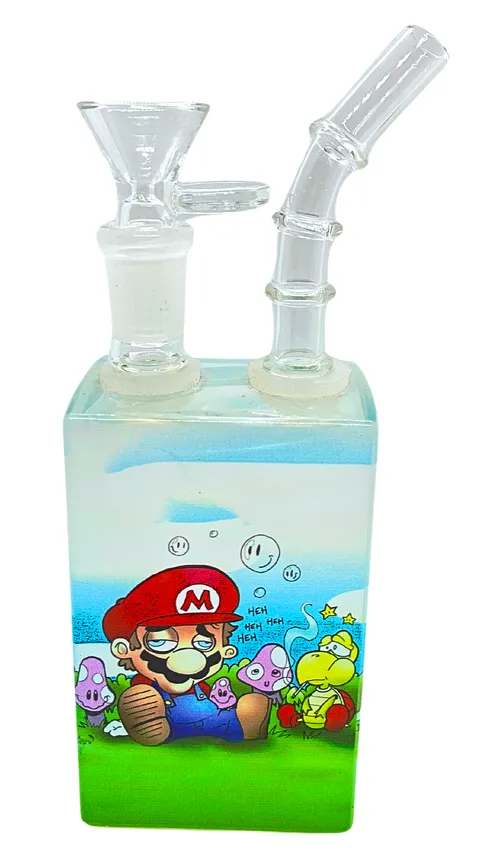 7.5" Juicy Box Cartoon Bong - 7.5" Juicy Box Cartoon Bong - Intoxicated Mario