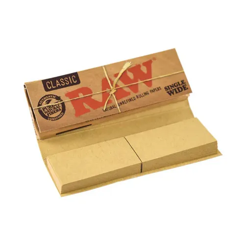 Raw Classic Connoisseur Single Wide Rolling Paper w/ Tips (CP1213)