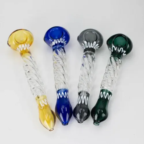 7" Straight Twist Crystal Pipe - Assorted Color