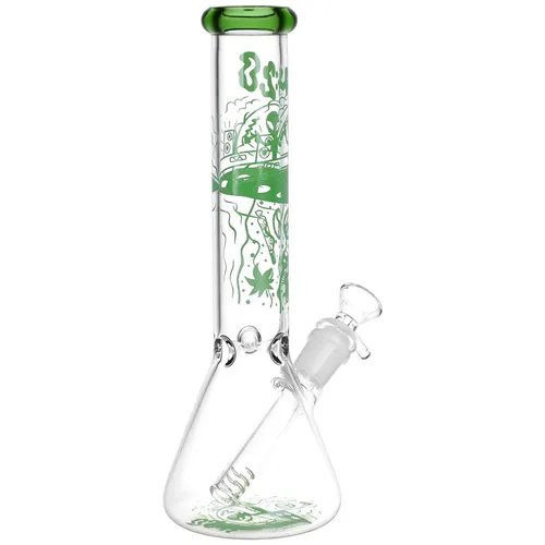 420 UFO Visitor Beaker Glass Water Pipe - 10"