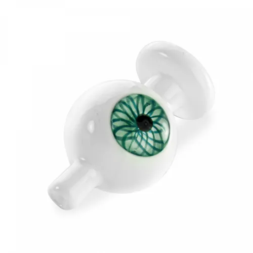 Red Eye Glass Teal Eyeball Bubble Carb Cap