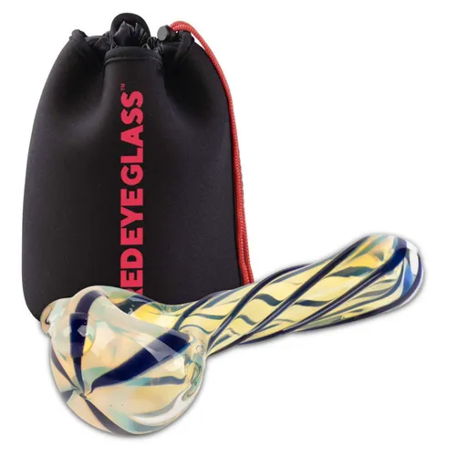 Red Eye Glass 3.25" Nugget Hand Pipe - Blue