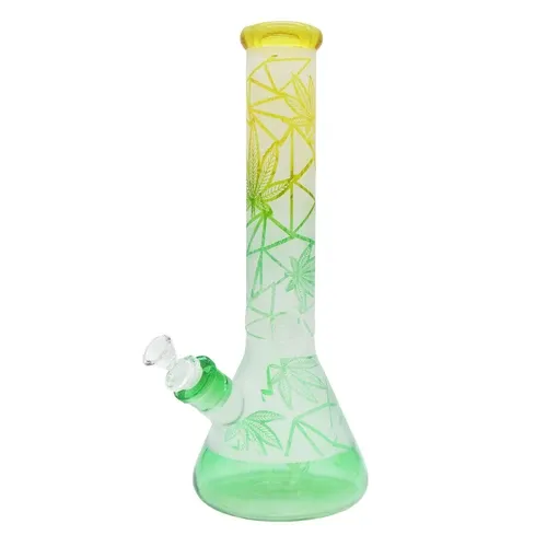 14" Water Pipe with Leaf Print