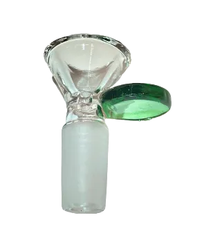 Glass Flat Handle Male Bowls - Glass Flat Handle Male Bowl | Green