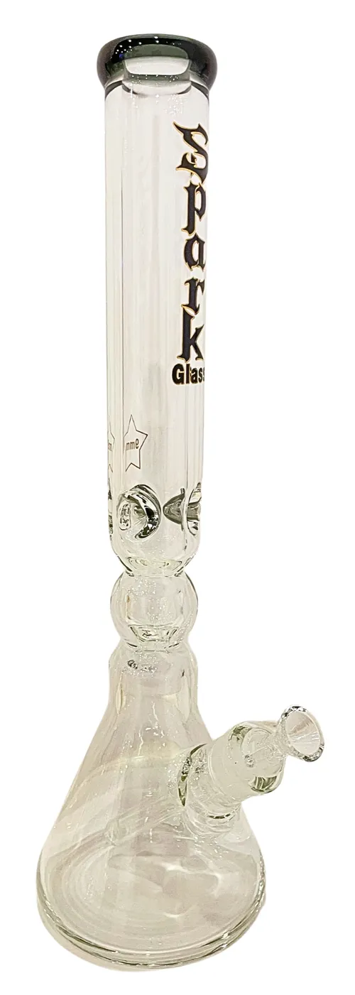 17.5" Spark Curved Tube 9mm Glass Water Bong