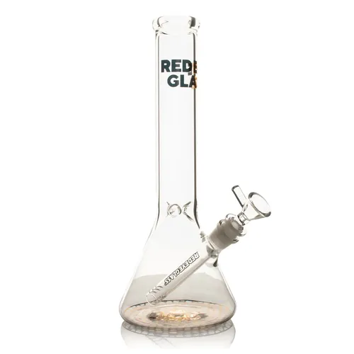Red Eye Glass - Honeycomb Beaker Bong - 12"