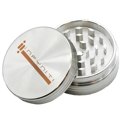 Infyniti 2.2" 2-Piece Zinc Grinder - Silver