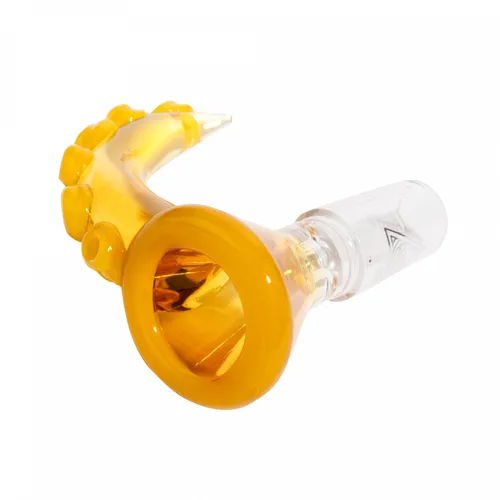 Red Eye Glass 14mm Tentacle Bowl Piece - Yellow