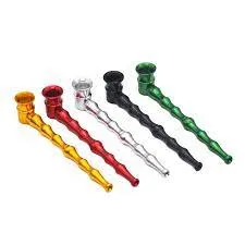 Long Metal Bamboo Pipe - Various Colours