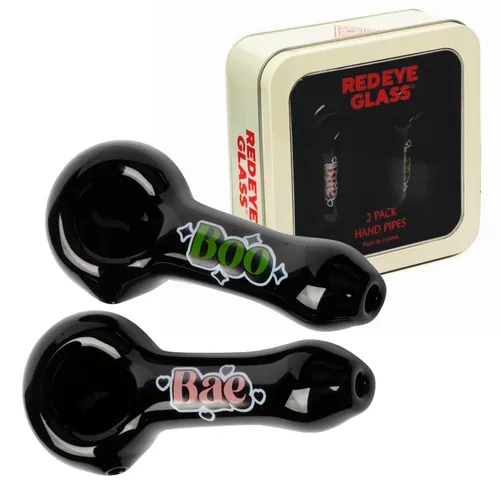 Red Eye Glass 3.75" Boo & Bae Hand Pipe Set