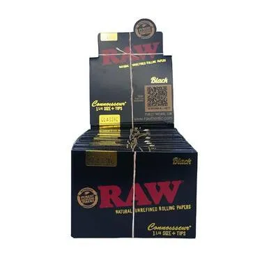 RAW Black Connoisseur 1 1/4 Papers & Tips