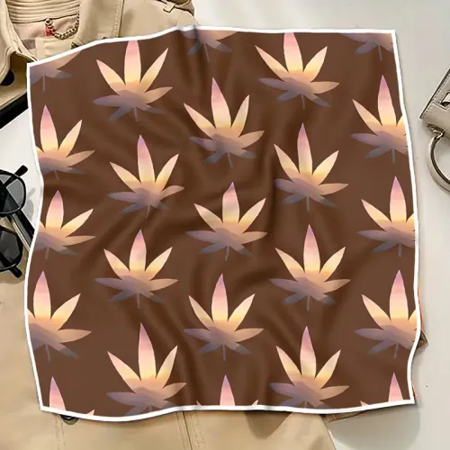 Floral Leaf Print Square Bandana Floral Leaf Print Square Bandana