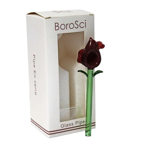Red Rose Glass Pipe BoroSci
